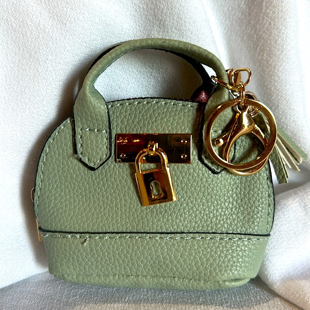Mini Charm, Coin Holder or Keychain - Green Mini Purse Charm
